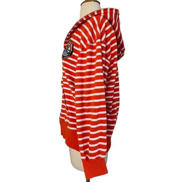 STUDIO SEVEN CHILDHOOD DREAMS Orange Striped Full Zip Japanese Hoodie Jacket S - Picture 9 of 10